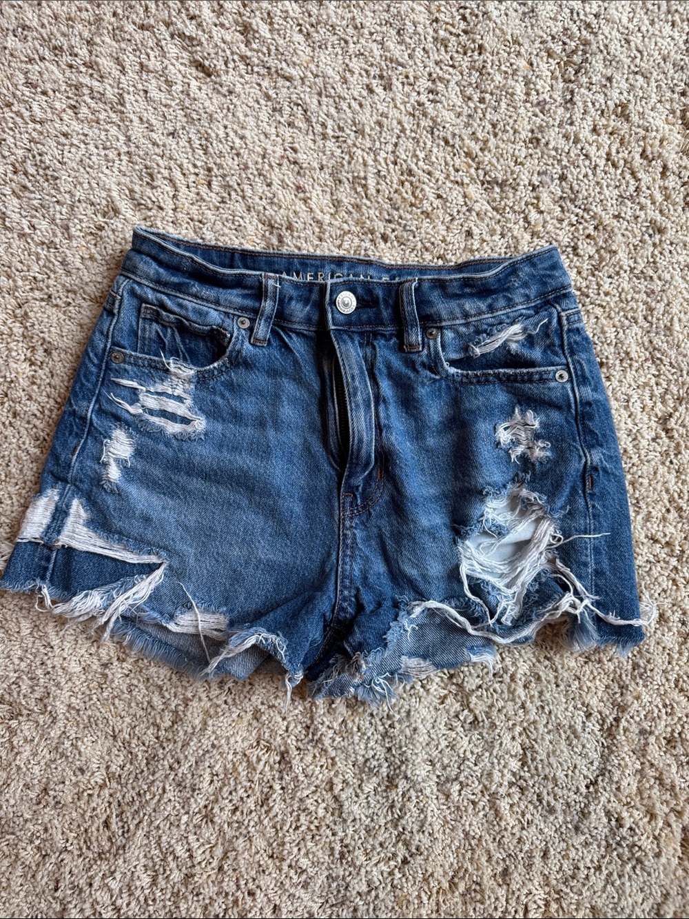 American Eagle Distressed Dark Blue Denim Women’s Shorts